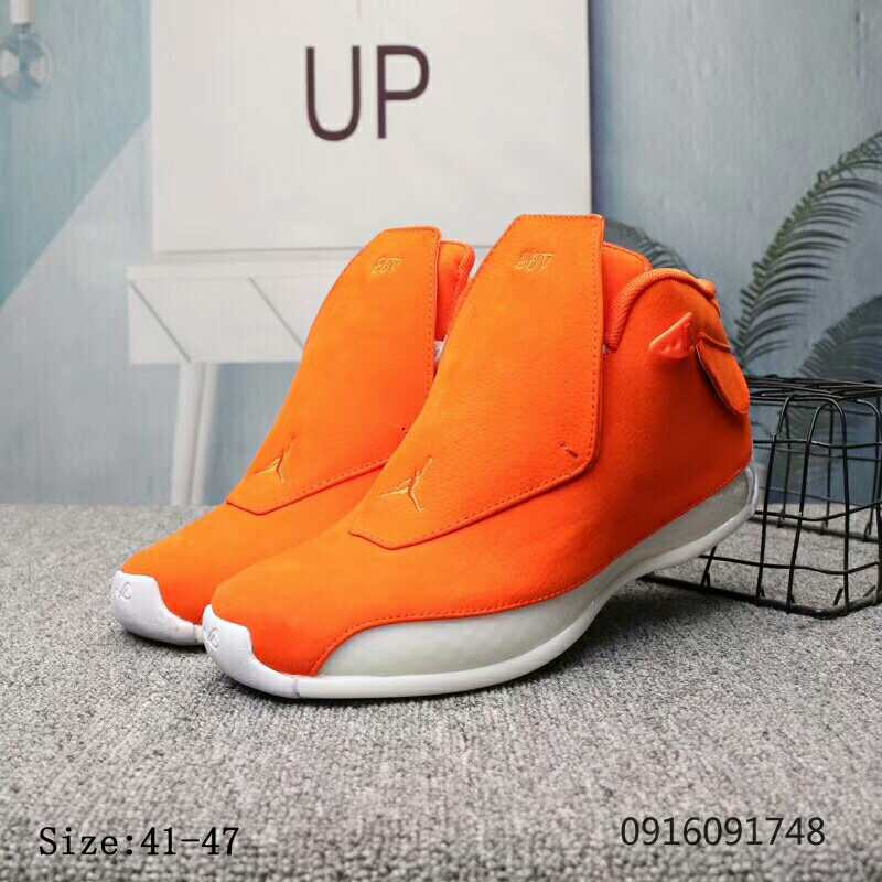 New Air Jordan 18 Orange White Shoes - Click Image to Close